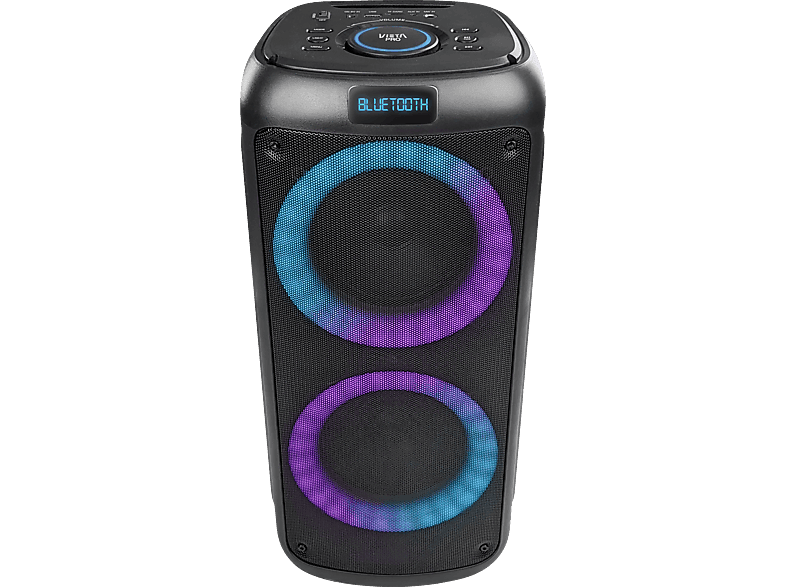 Altavoz de gran potencia - Vieta Pro Party 2, 30W, Con batería, Autonomía 9h, Efecto de luces, FM, Karoake, Negro