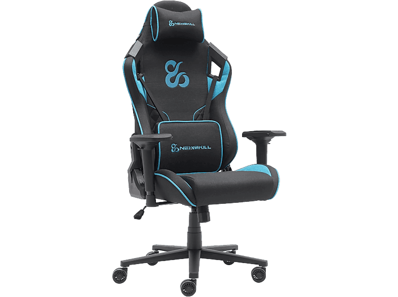 Silla gaming - Newskill Takamikura V2, 4D, Hasta 136 kg, Cojín cervical y lumbar, Reposabrazos 4D, Azul