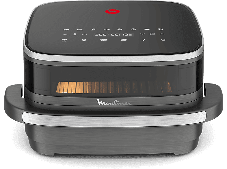 Freidora de aire - Moulinex Easy Fry XL Surface AL402H, Superficie de cocción XL, Doble resistencia, 2200 W, 4 L, 10 Programas, Compacta, Gris