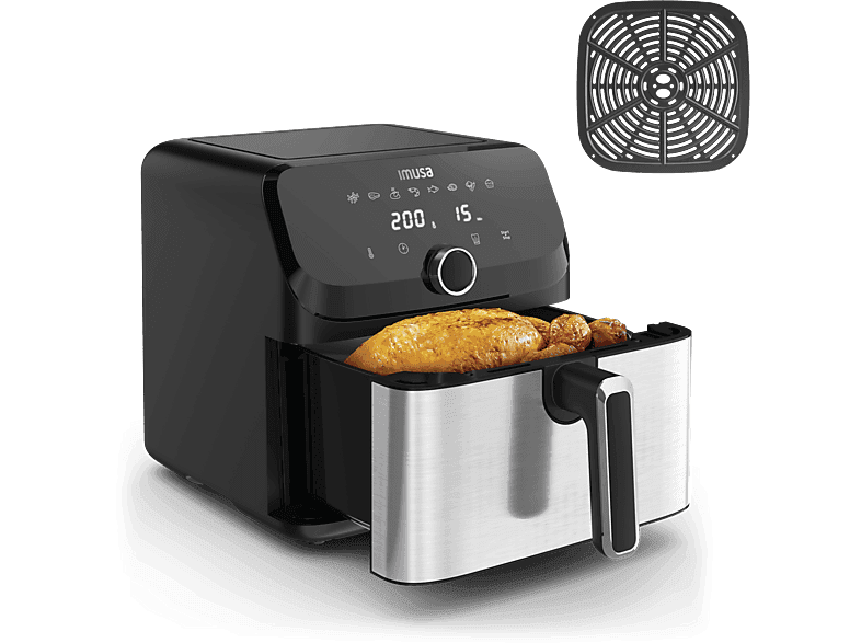 Freidora de aire - Moulinex Easy Fry Mega EZ855D, 2020 W, 200º C, 8 Programas, 7.5l, Temporizador, Inox