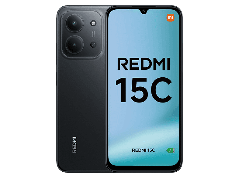 Xiaomi Redmi 15C, Negro medianoche, 256GB, 4GB RAM, 6.9" HD+, MediaTek Helio G81-Ultra, 6000 mAh