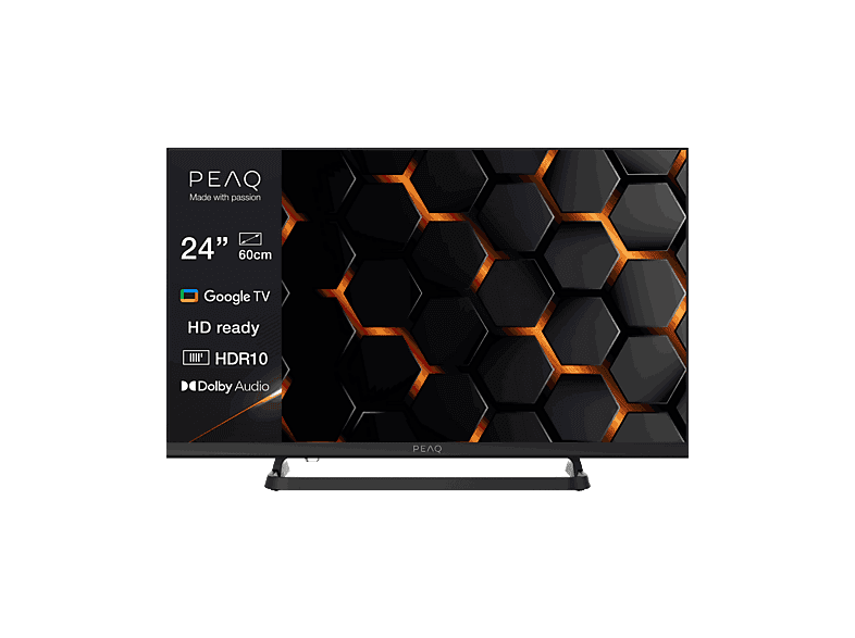 TV LED 24" - PEAQ PTV 24GH-5025C, HD Ready, Google TV, Dolby Audio, DVB-T2, Negro