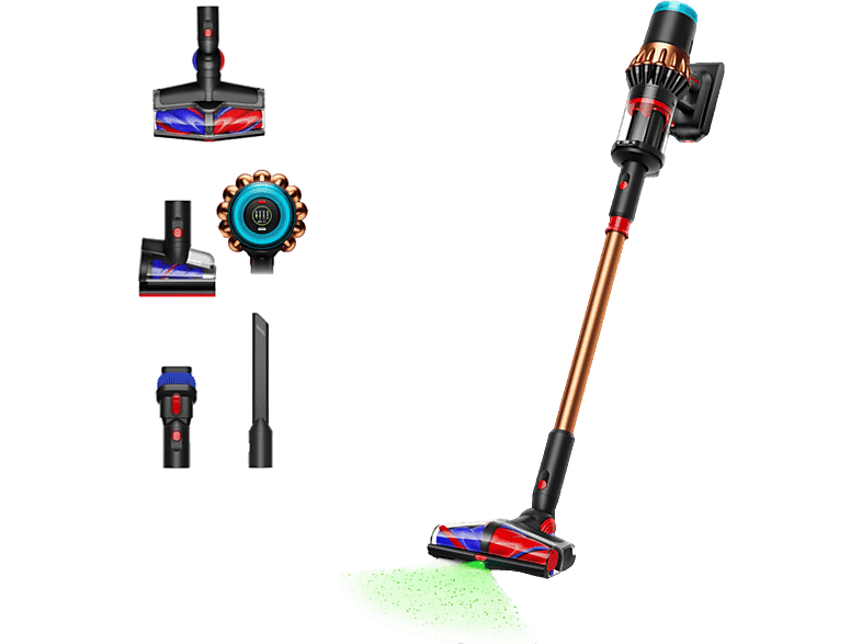 Aspirador escoba - Dyson V16 Piston Animal™, Potencia succión 315 AW, Autonomía 70 min, Antienredos, Black/Cooper