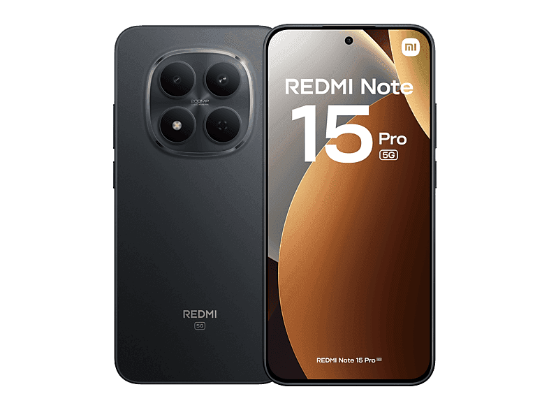 Xiaomi Redmi Note 15 Pro 5G, Negro, 256 GB, 8 GB RAM, 6.83" CrystalRes AMOLED, MediaTek Dimensity 7400-Ultra, 6580 mAh