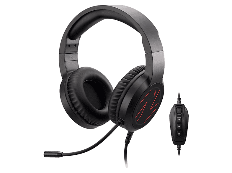 Auriculares gaming - Acer Nitro Headset 310, Con cable, Micrófono omnidireccional, Cancelación de ruido ENC, Virtual 7.1 Surround Sound, Negro