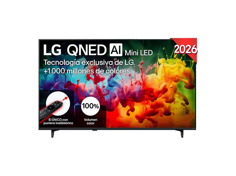 TV QNED Mini LED 50" - LG 50QNED72B6B, UHD 4K, Procesador Inteligente α7 AI Processor 4K Gen9, Smart TV, DVB-T2 (H.265), Negro