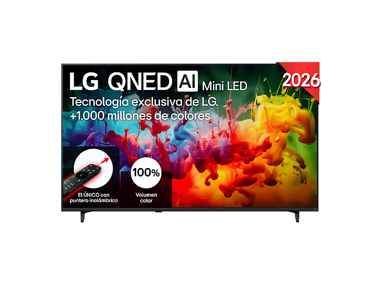 TV QNED 65" - LG 65QNED72B6B, UHD 4K, Procesador Inteligente α7 AI Processor 4K Gen9, Smart TV, DVB-T2 (H.265), Negro