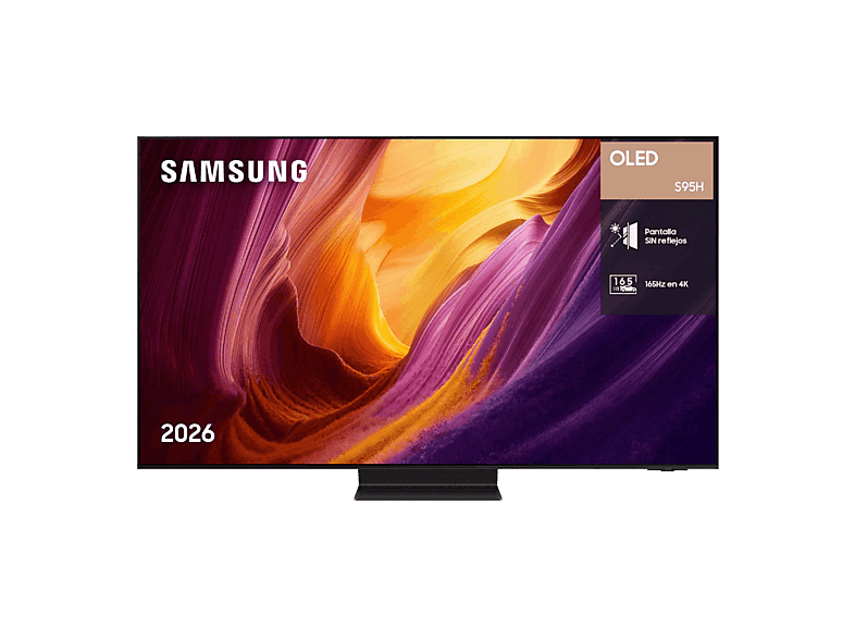 TV OLED 65" - Samsung TQ65S95HFTXXC, OLED 4K, NQ4 AI Gen3 Processor, Smart TV, Tecnología Sin Reflejos, Full AI, Negro
