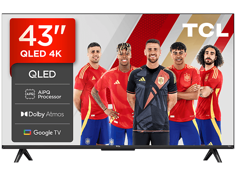 TV QLED 43" - TCL 43T69C, UHD 4K, Procesador AiPQ, Smart TV, DVB-T2, Negro