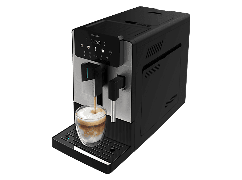 Cafetera superautomática - Cecotec Cremmaet Steam, 19 bar, 1300W, Depósito 1.1L, Molinillo cónico, Plug&Play, Vaporizador, Depósito café 150g, Negro