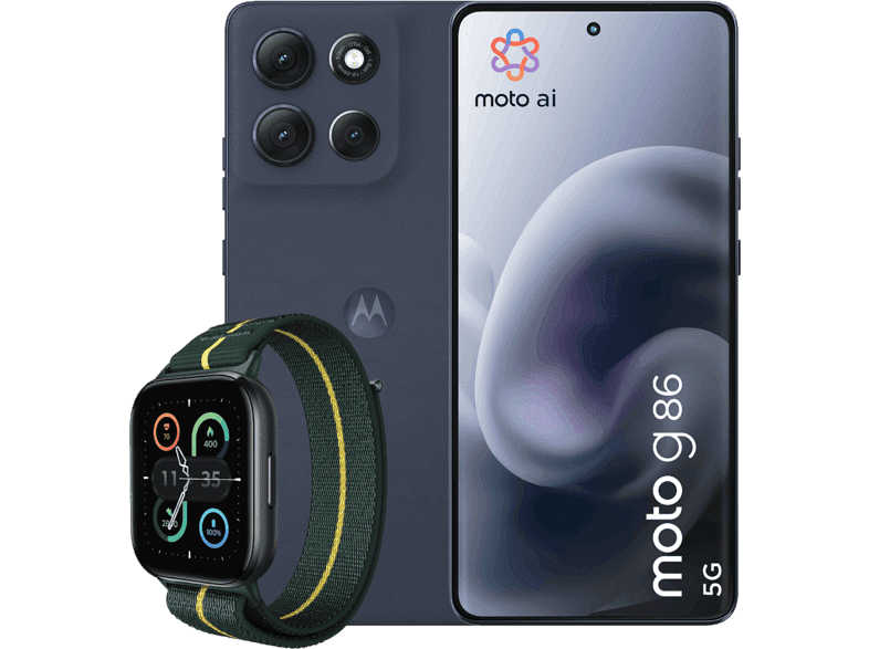 motorola G86, PANTONE Spellbound, 256GB, 8 GB RAM, 6.67", Super HD, MediaTek Dimensity 7300, 5200 mAh + Reloj Watch Fit