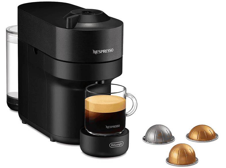 Cafetera de cápsulas - De'Longhi Nespresso® Vertuo Pop ENV90.B, 1260W, 0.56 l, Calentamiento 30s, Tecnología Centrifusión™, Bluetooth, Wi-Fi, Negro