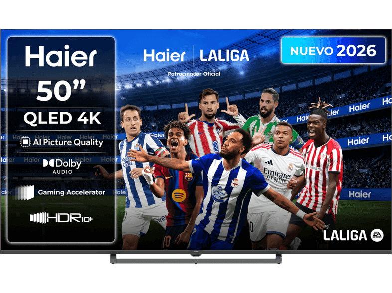 TV QLED 50" - Haier S80G Series H50S80GUX, QLED 4K HDR10, Google TV, AI Picture Quality, Gaming 120Hz, Negro