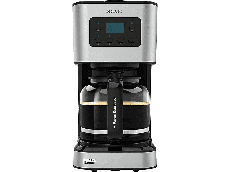 Cafetera de goteo - Cecotec Coffee 66 Smart, 950 W, 1.5 l, Hasta 12 tazas, Temporizador 24 h, Pantalla LCD, Plata