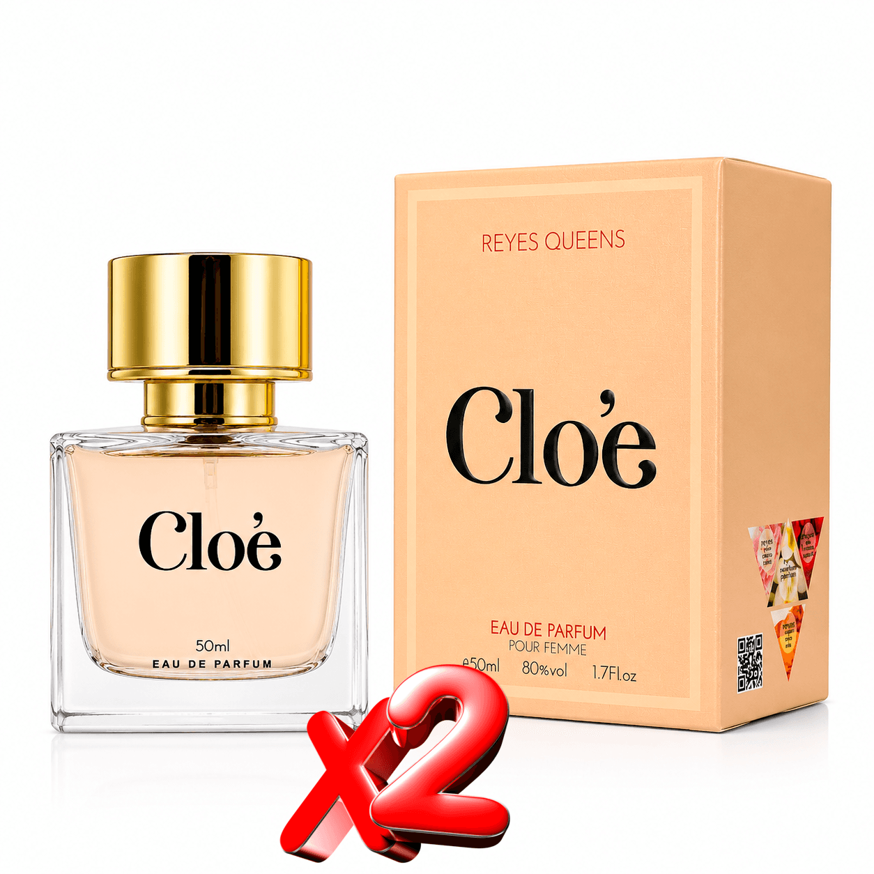 2 Unidades Perfume Mujer Cloé Eau de Parfum 50 ml | Fragancia Floral Elegante con Fresia, Magnolia y Peonía | Aroma Femenino Dulce y Sofisticado de Larga Duración | Ideal para Uso Diario y Regalo