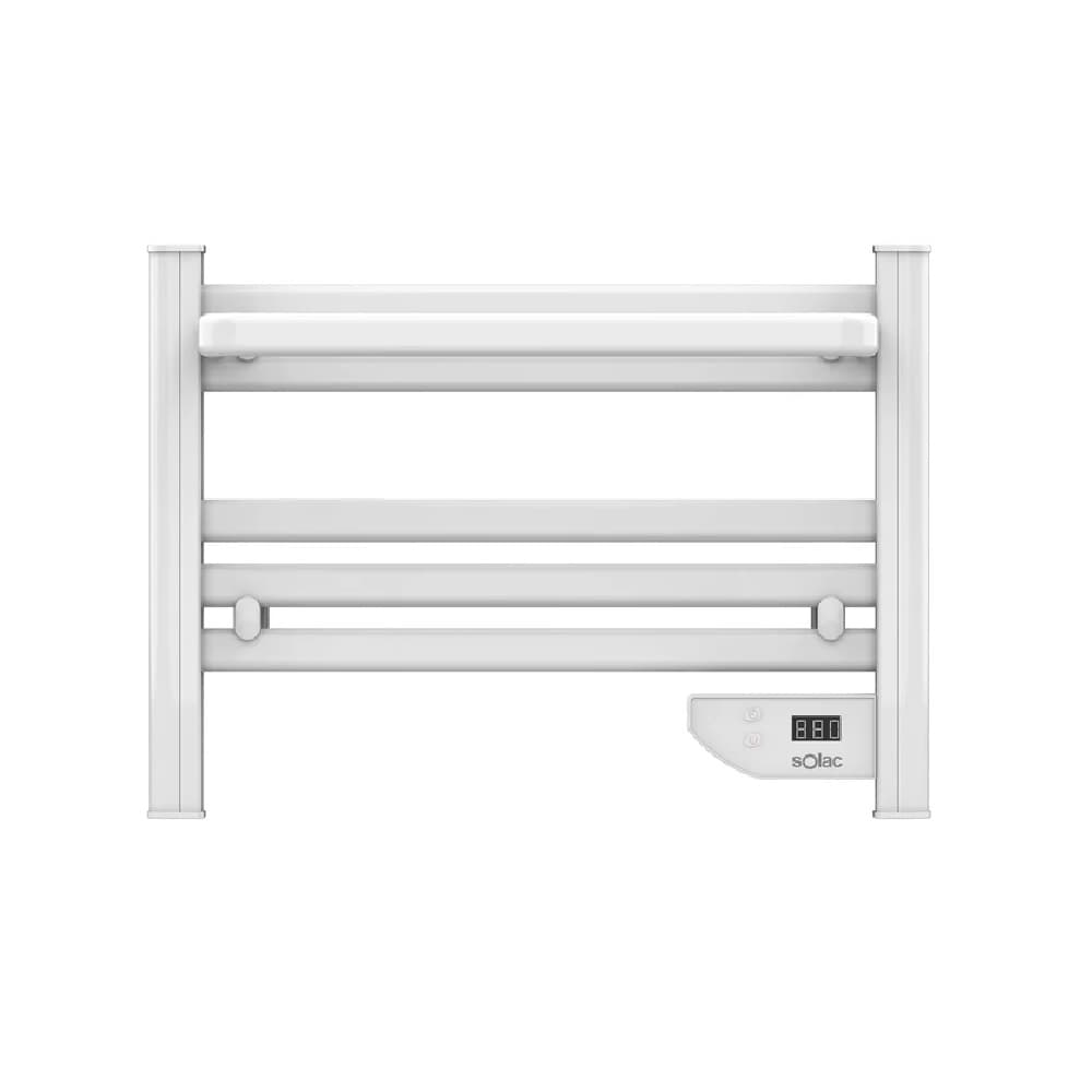 Solac - Toallero Eléctrico Tromsø 100W Bajo Consumo Temporizador 8h Temperatura 5-40° Instalación fácil (kit incluido) Area de cobertura amplia Aluminio blanco IP24 Apto para baños