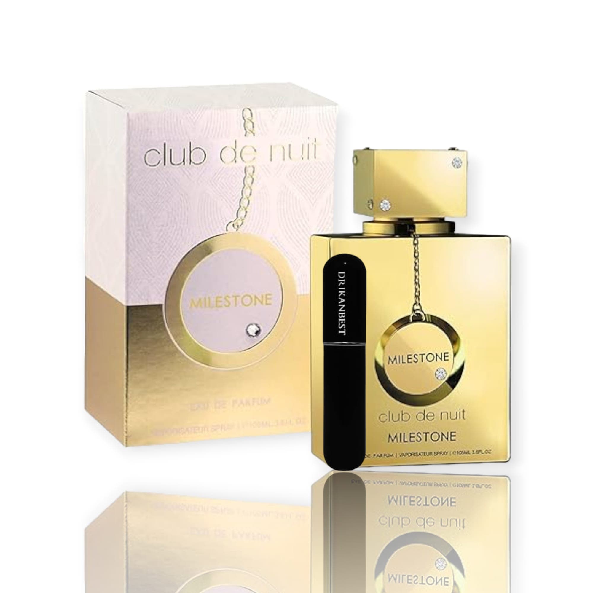 Perfume Armaf Club De Nuit Milestone, (ORIGINAL)Eau de Parfum 105ML+REGALO Atomizador 5ML DRIKANBEST Recargable