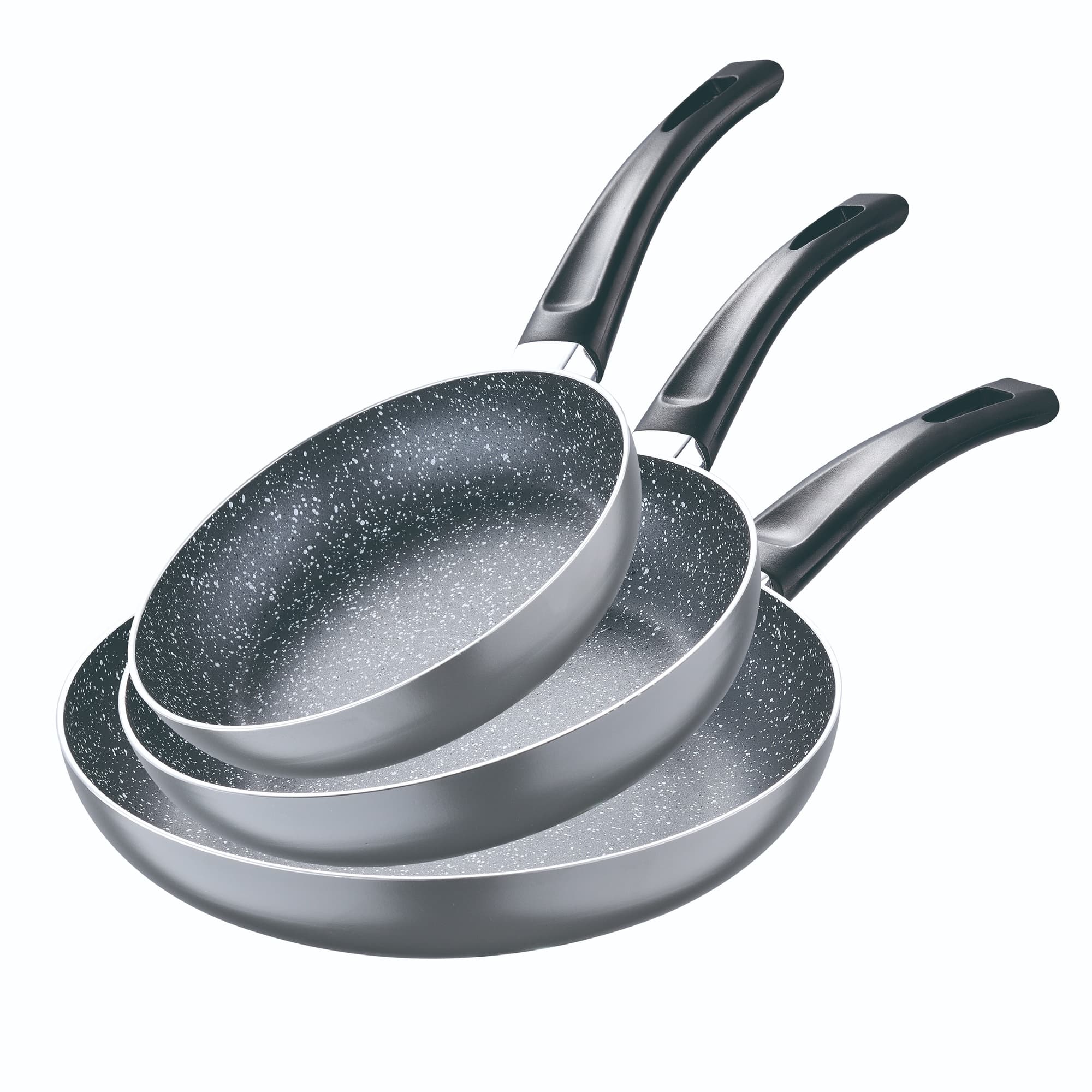 San Ignacio Juego de Sartenes Aluminio Prensado 3 Piezas Negras Soul Marble
