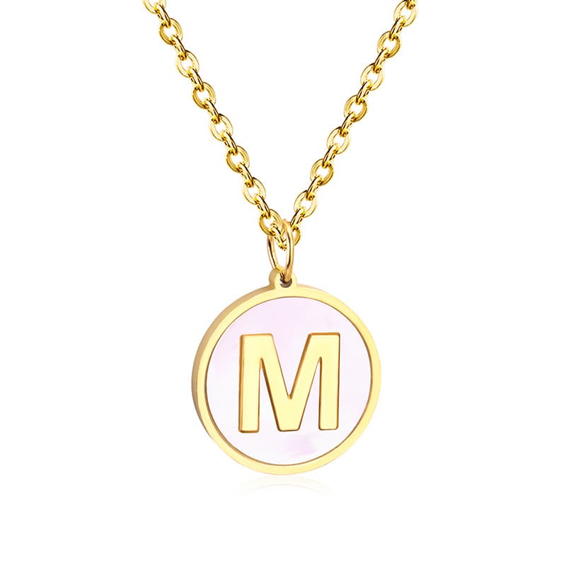 Collar Colgante Inicial De Acero Inoxidable LUXUSTEEL Para Mujeres Y Niñas Cadena De Bolitas Doradas 26 Letras Moda 2022