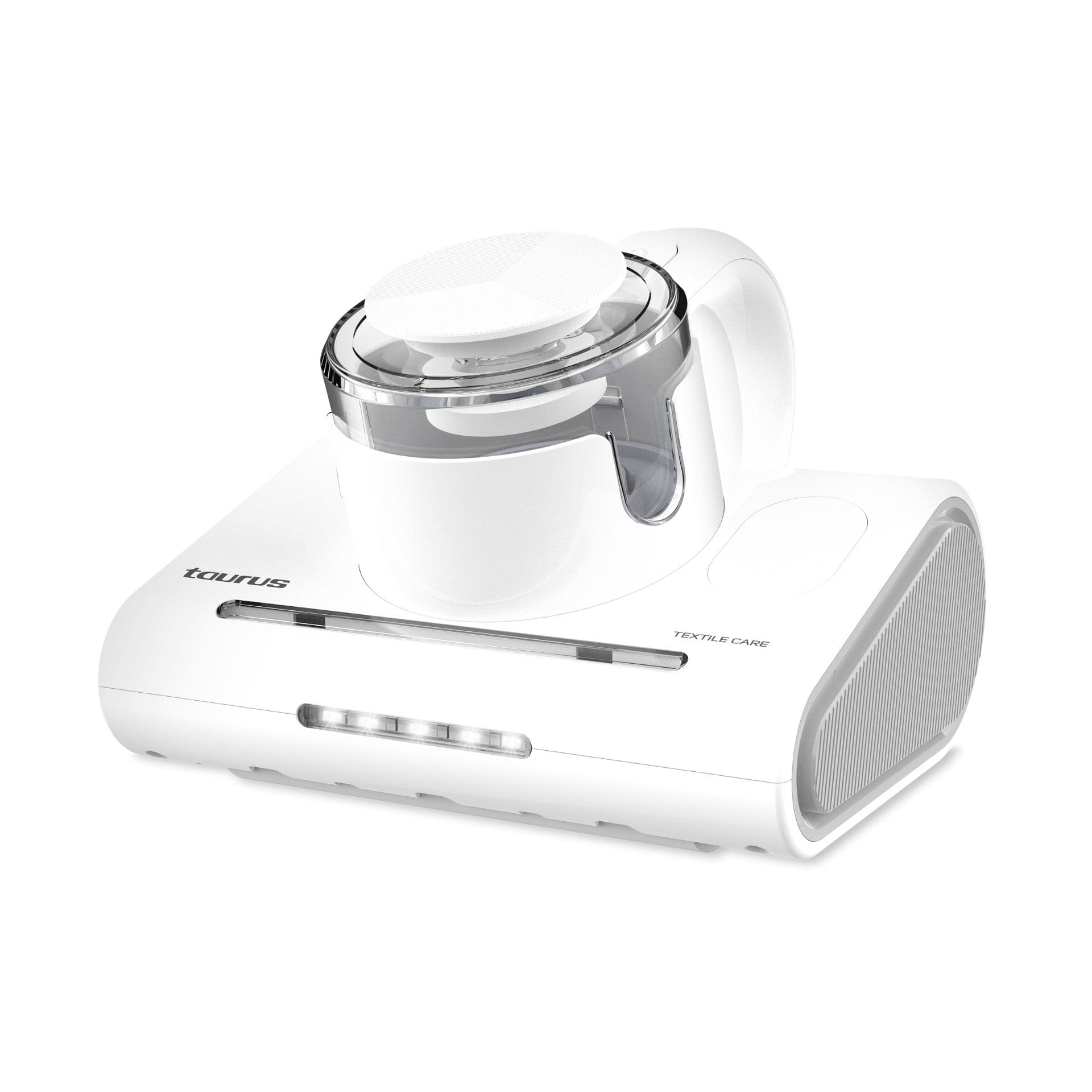 Taurus - Aspirador de Colchones 300w Textile Care | Luz Ultravioleta UV-C Antibacterias | Cepillo Motorizado | 10.000 Pa de Succión | Luz Led | Cable 4 metros