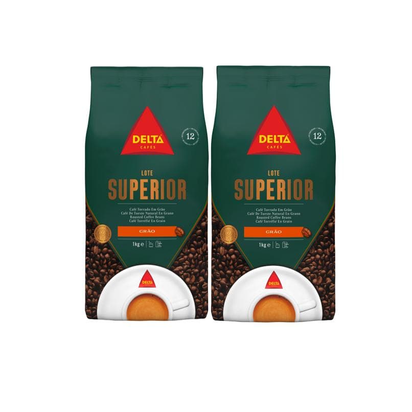 Delta Cafés Superior Grano - Pack 2 Unidades 1kg - Sabor Persistente y Bien Definido