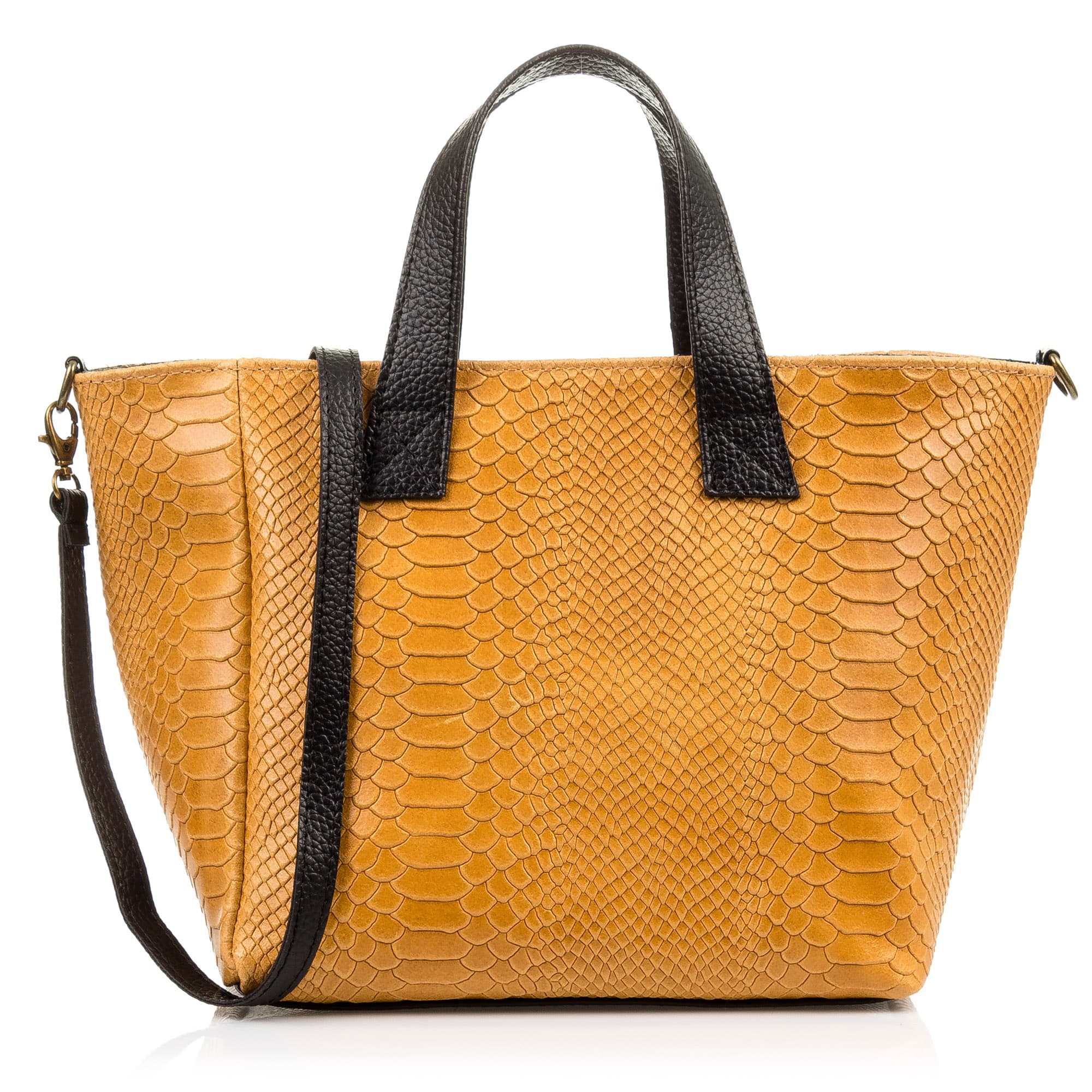 Firenze Artegiani. Cassandra Bolso tote Mujer.Piel auténtica Gamuza Grabado Serpiente. Made in Italy. Vera Pelle Italiana.