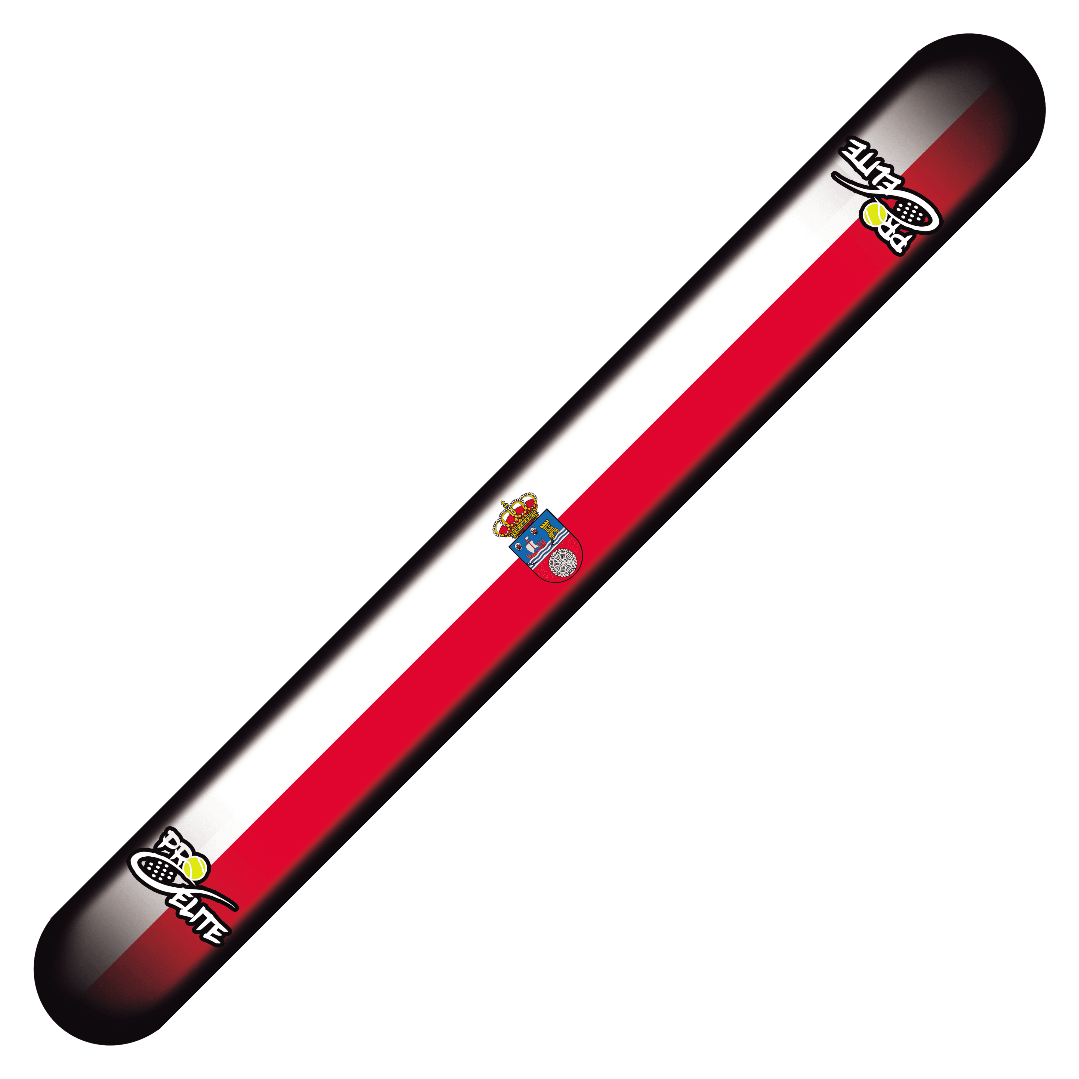 PRO-ELITE. Protector Básico para Palas de Padel. Elige la Bandera de Tu País o Comunidad Autónoma. Material Rugoso de Triple Acción. Fabricado en España. El Protector protege 37cm a lo largo y 4 cm de ancho del marco de tu pala de pádel.