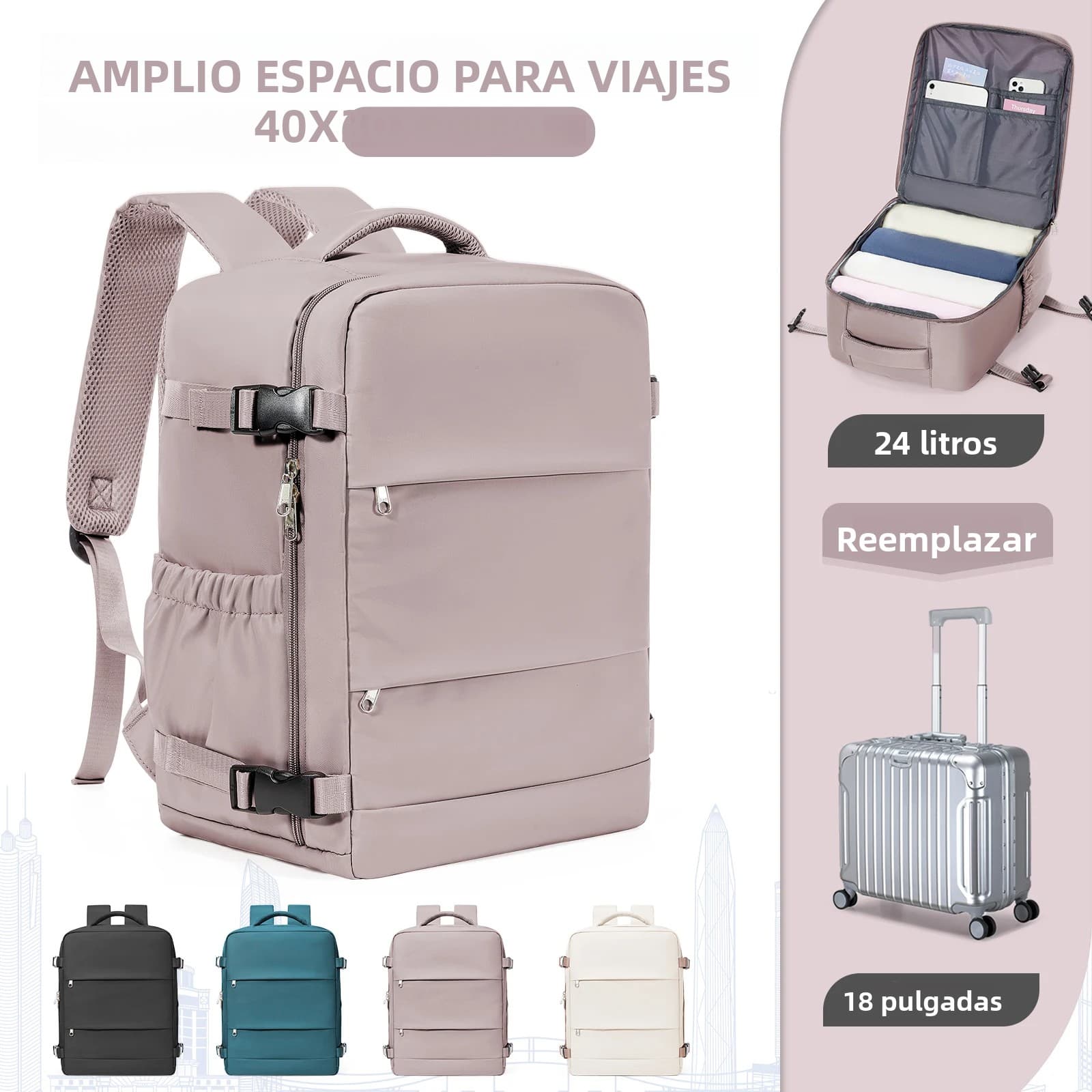 Mochila De Viaje Wizzair Ryanair 40x30x20 Para Hombres Y Mujeres Mochila De Mano Para Laptop Mochila De Equipaje De Cabina Con Capacidad De 20-35 Litros