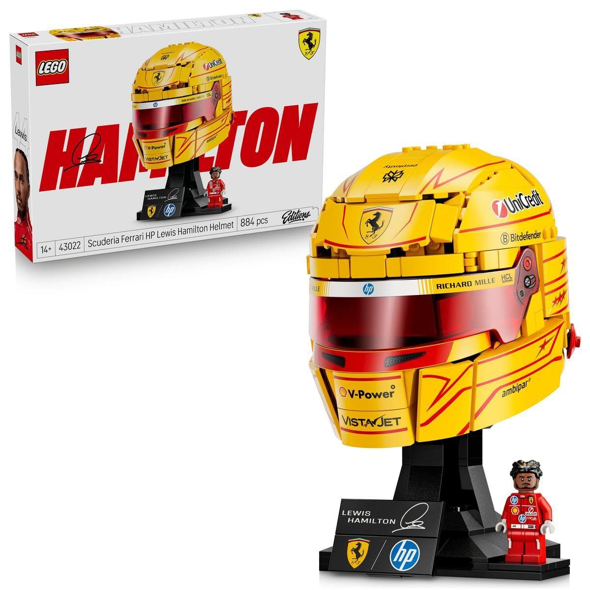 LEGO® 43022 Ediciones Scuderia Ferrari HP: Casco de Lewis Hamilton - Casco de F1