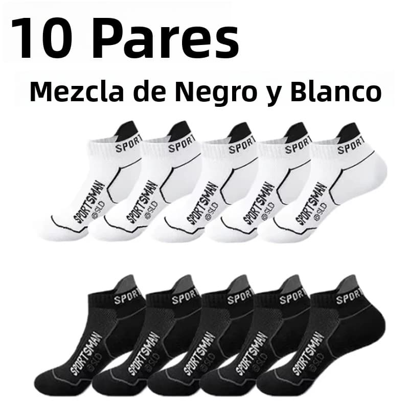 Calcetines Deportivos Para Hombre 10/12 Pares Algodón Poliéster Elastano Anti Olor Absorción De Sudor Malla Transpirable Para Verano Correr Casual