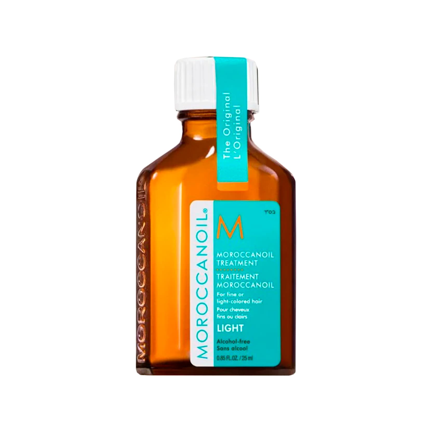 Moroccanoil Tratamiento Light 25 Ml. Aceite capilar multitarea con infusión de aceite de argán para suavizar el encrespamiento, desenredar, acondicionar y potenciar el brillo. Específicamente formulado para cabello teñido en tonos claros y cabellos finos.