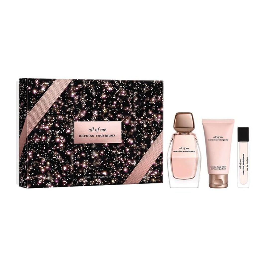 Narciso Rodriguez - Set Regalo All Of Me Eau de Parfum 90 Ml. + Loción Corporal 50 Ml. + Spray de Viaje 10 Ml. | Estuche Regalo Perfume Mujer con crema corporal hidratante.
