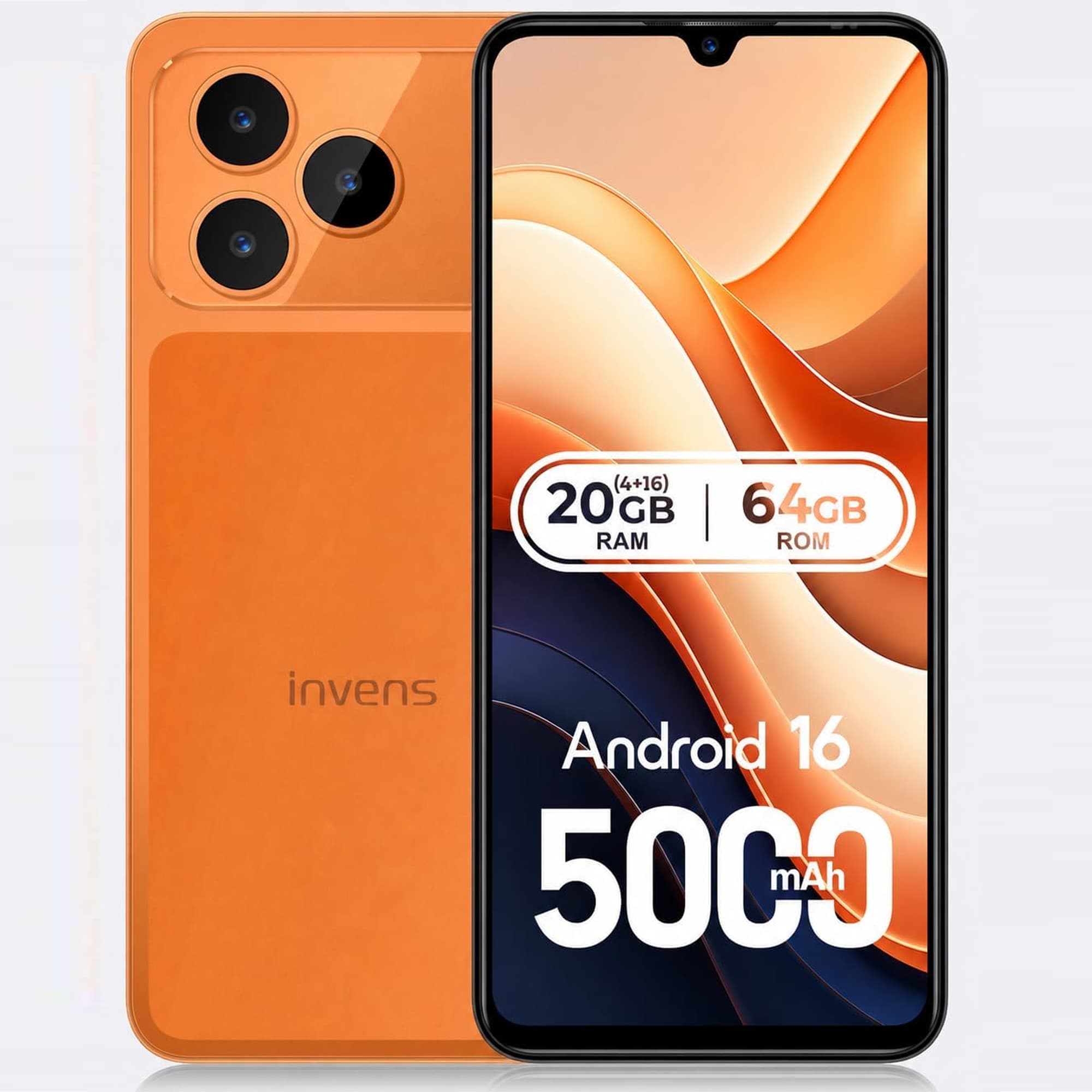 Teléfono - INVENS Note 17P versión UE, Smartphone 6.9” 20GB RAM +64GB ROM 5000mAh Android 16 Dual SIM 4G