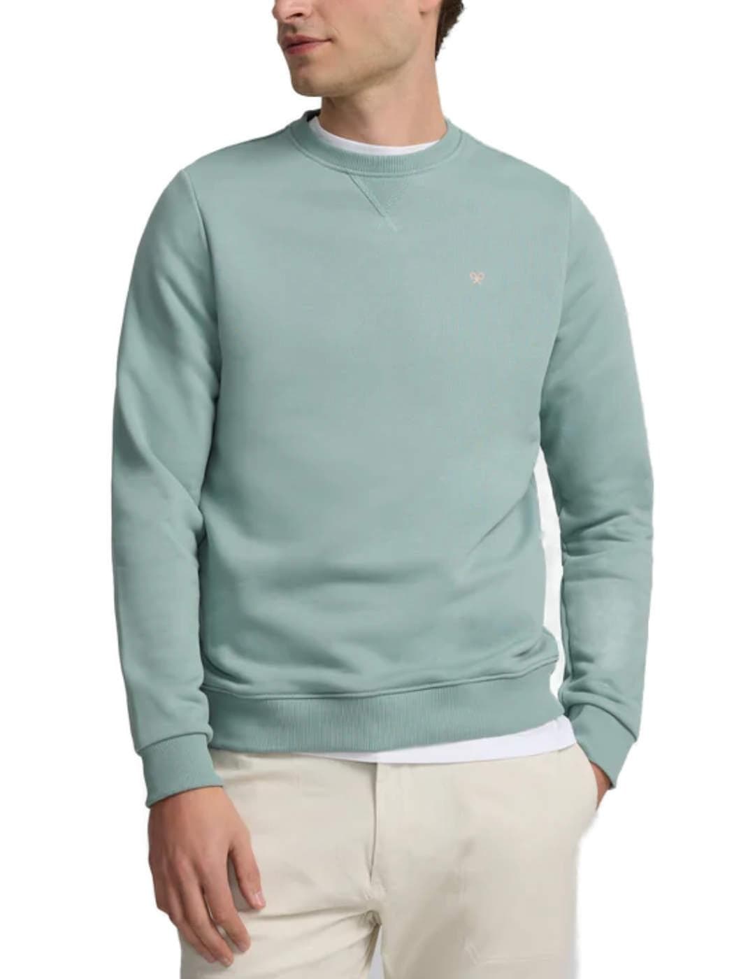Sudadera Silbon círculo diamantes verde sin capucha hombre