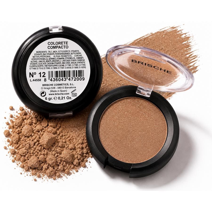 Brische Cosmetics colorete en polvo, amplio surtido de colores, tonos mates o con brillo, 6 gr.