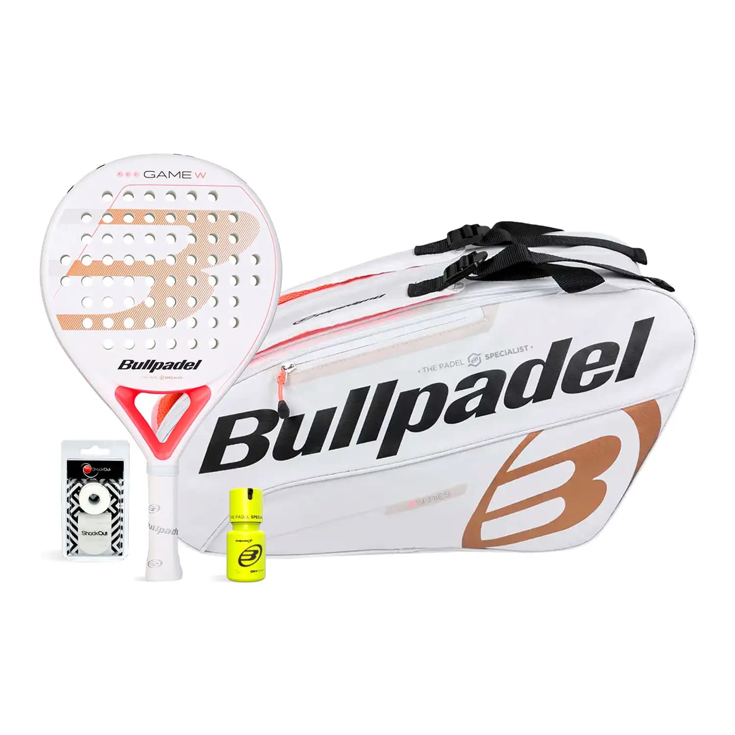 Pack Bullpdel Game Woman Paletero Blanco Dry Grip