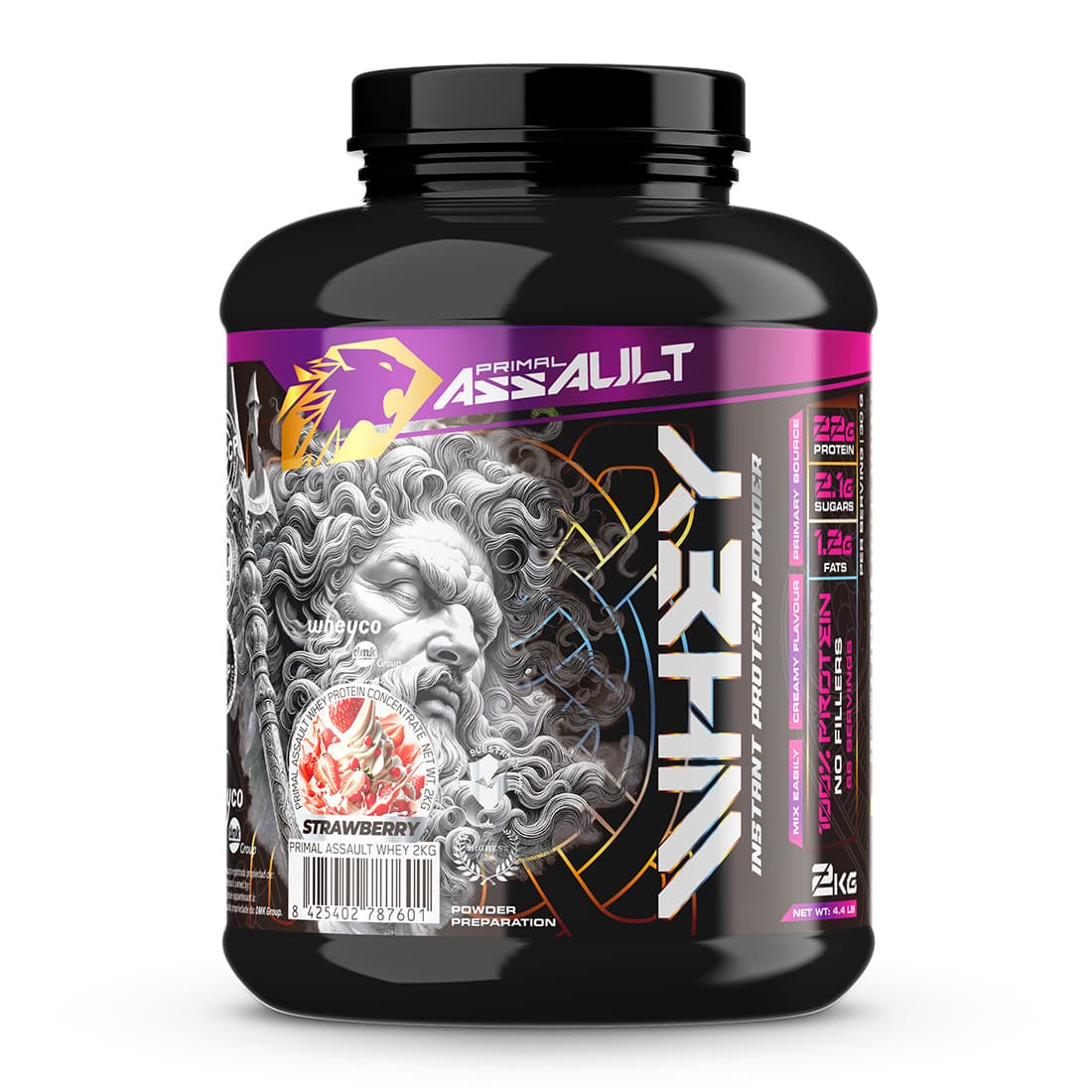ASSAULT - 100% concentrado de proteína de suero WHEYCO® optimizado para poner en marcha los procesos de desarrollo muscular de su organismo. La proteína contribuye al crecimiento y mantenimiento de la masa muscular