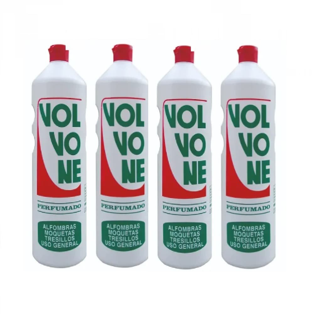 Volvone Light Amoniaco Perfumado 750 ml, Pack 4x750ml, Limpiador para Superficies Varias, Especial Tejidos, Alfombras, Moquetas, Tapicerias, Sofás, Tresillos, Mantas, Colada, Uso General