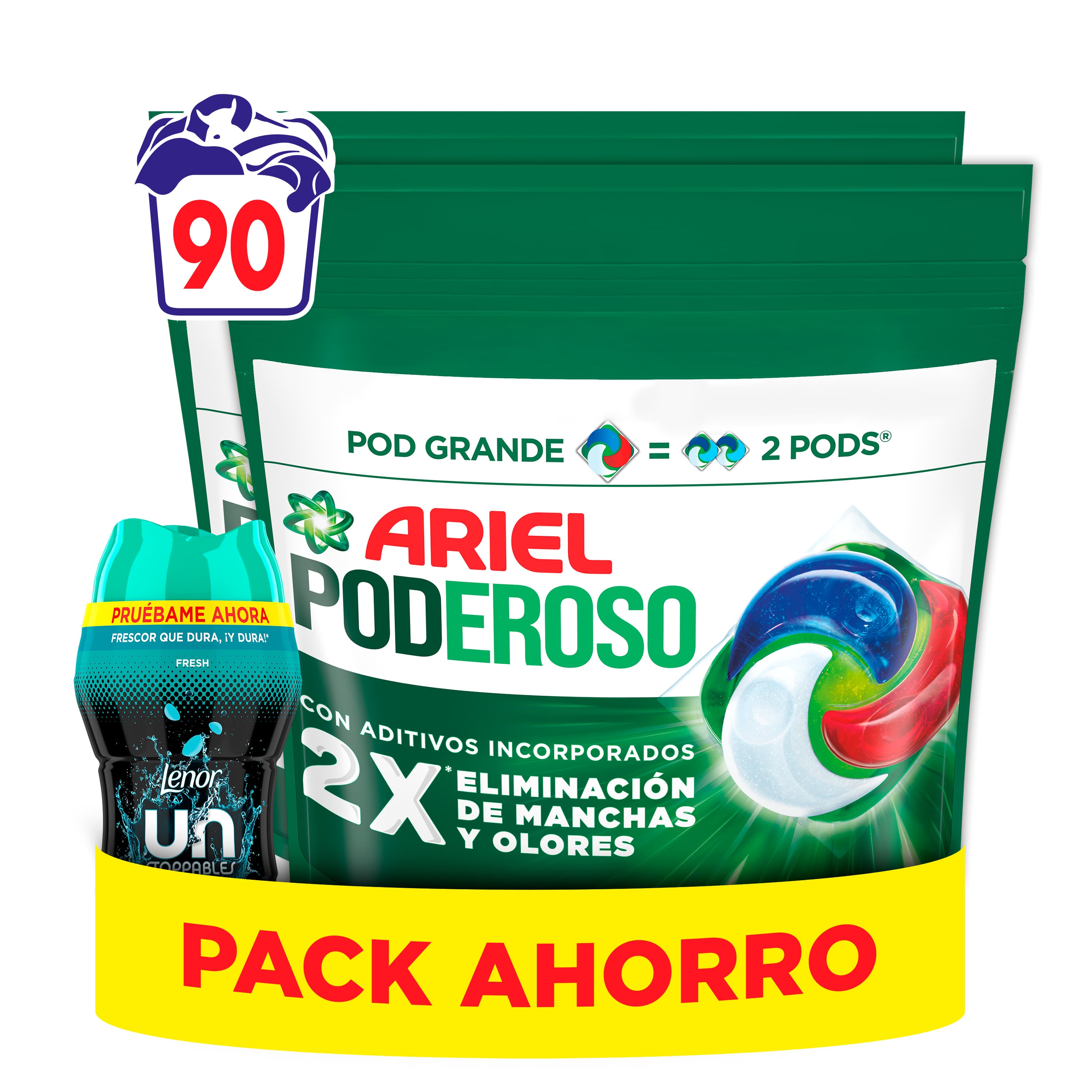 ARIEL Poderoso 87 o 90 Lavados + Perlas 150 gr