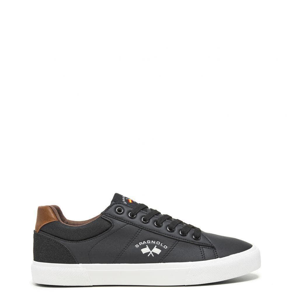 Spagnolo 40004 Zapatillas para hombre negras en sintético y textil con cordones 40004-026