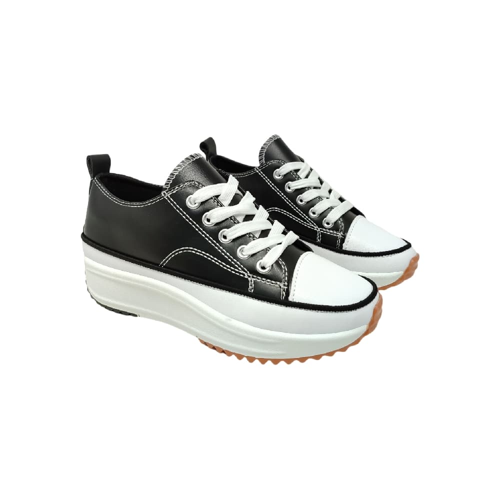 Eva Zorteon- Zapatillas deportivas para mujer, Zapatos PU Suela Track cuña,Deportivas casual.