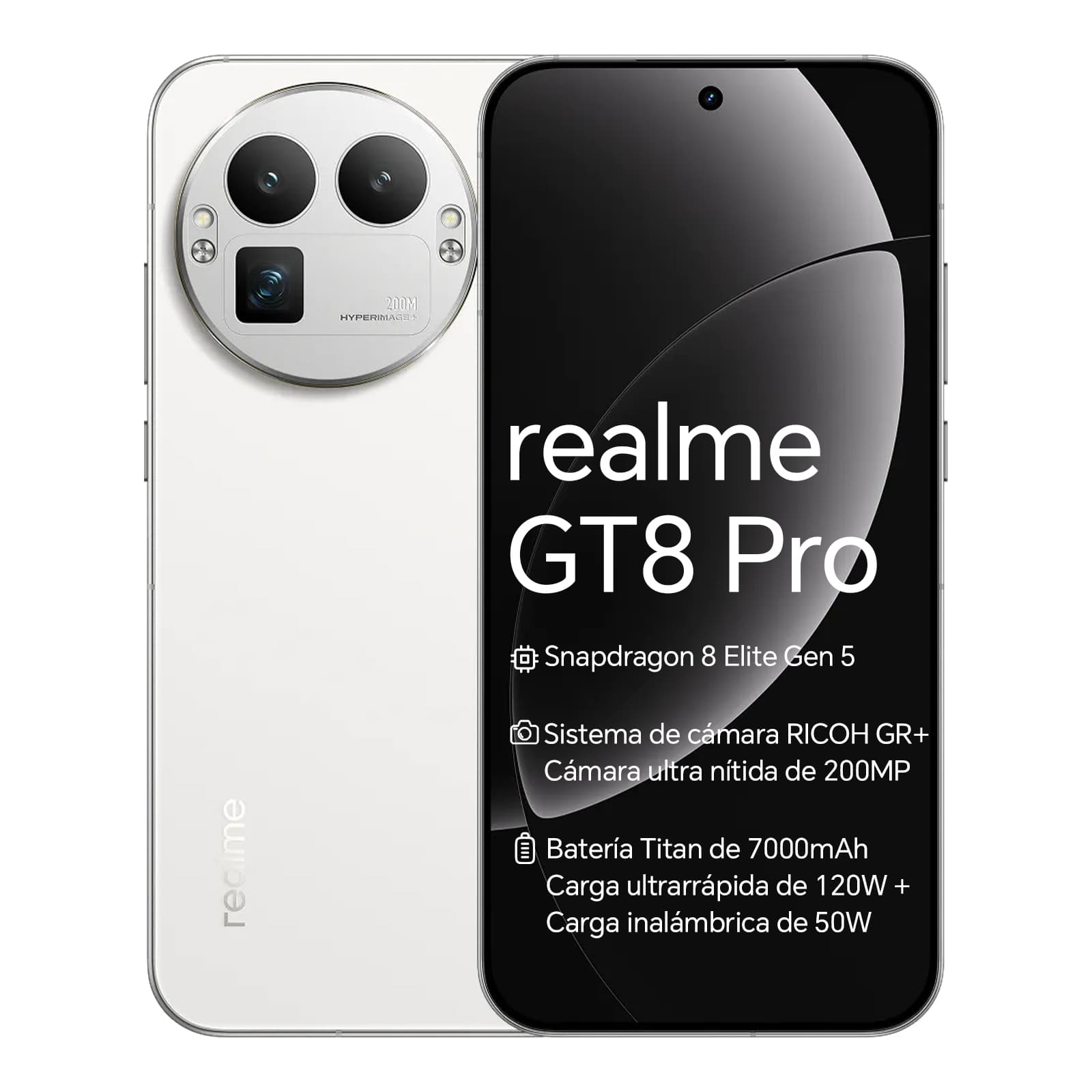 realme GT 8 Pro 5G Smartphone 12GB+256GB/16GB+512GB, 6.79'' 2K 144Hz LTPO OLED Screen, procesador Snapdragon® 8 Elite Gen 5, cámara Rioch GR 50MP+50MP+32MP, carga rápida de 120 W, batería 7000 mAh, lente montada desmontable, IP69