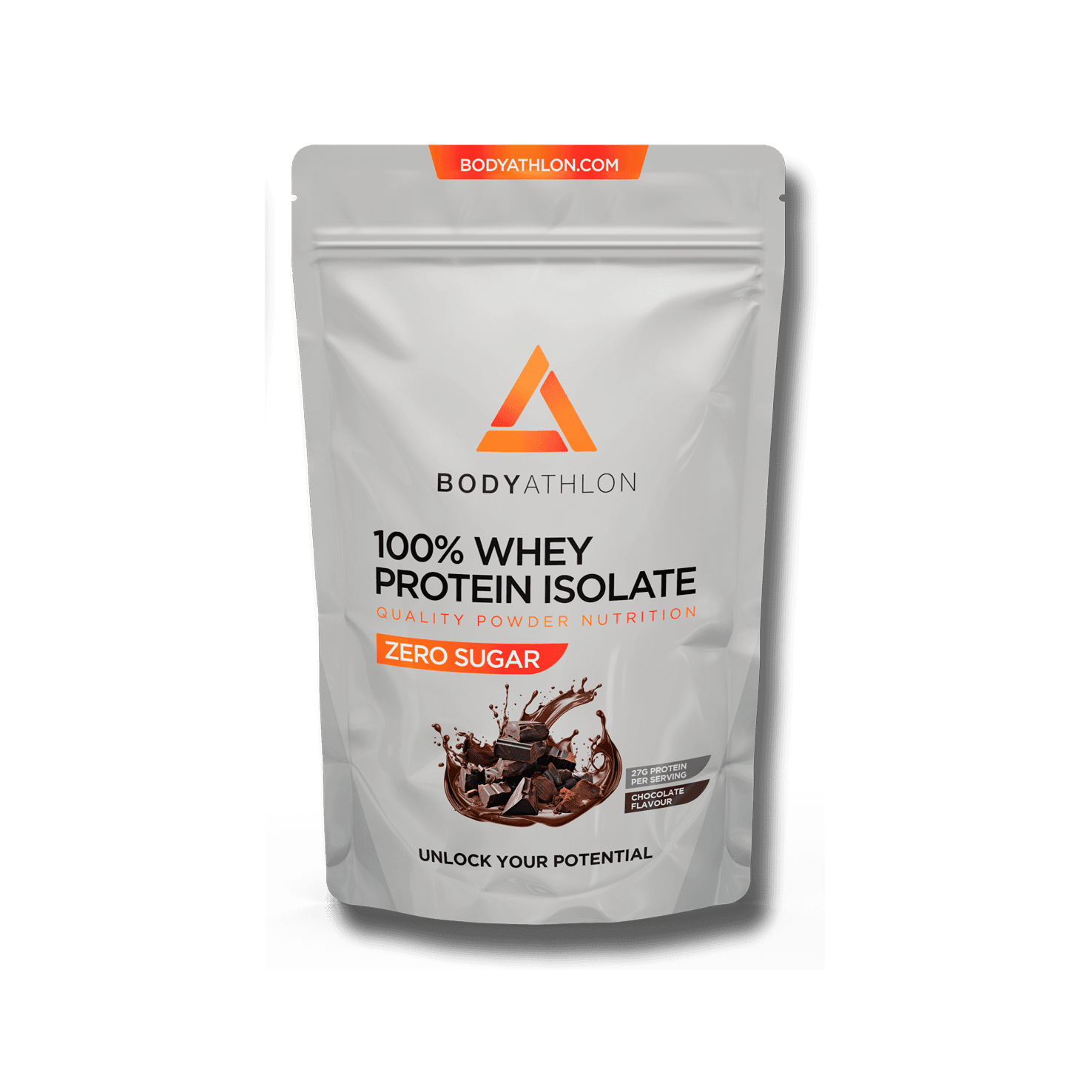 100% Whey Isolate Protein Chocolate Sin Azúcar ni Edulcorante– Aislado de Proteina de Suero de Leche- Proteina para Masa Muscular Baja en Grasa- Proteina sin Azucar, Sin Lecitina de Soja - Bodyathlon