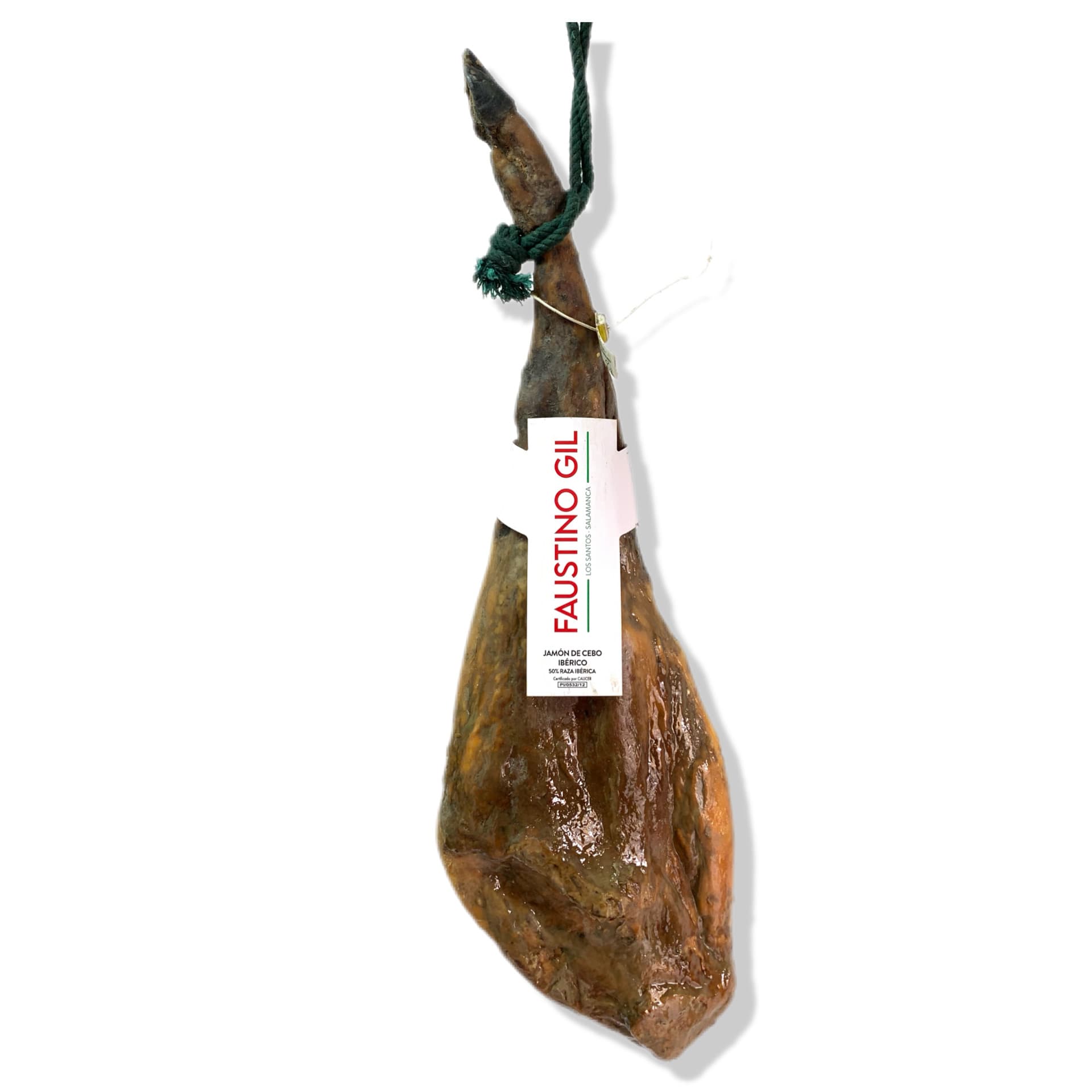 JAMON IBÉRICO DE CEBO 50% RAZA IBÉRICA - Peso 7.5Kg - 8.0Kg - Elaboración tradicional - Ibéricos Faustino Gil Pérez -