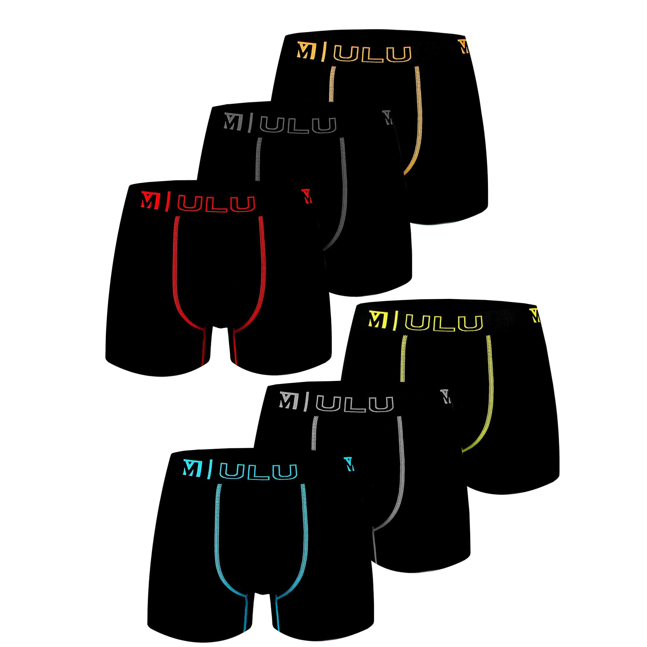 Pesail /Mulu Calzoncillos Hombre (Pack de 6), Algodón Elástico, Diseño Duradero, Suaves, Transpirables y Sin Etiquetas, Costuras Simplificadas