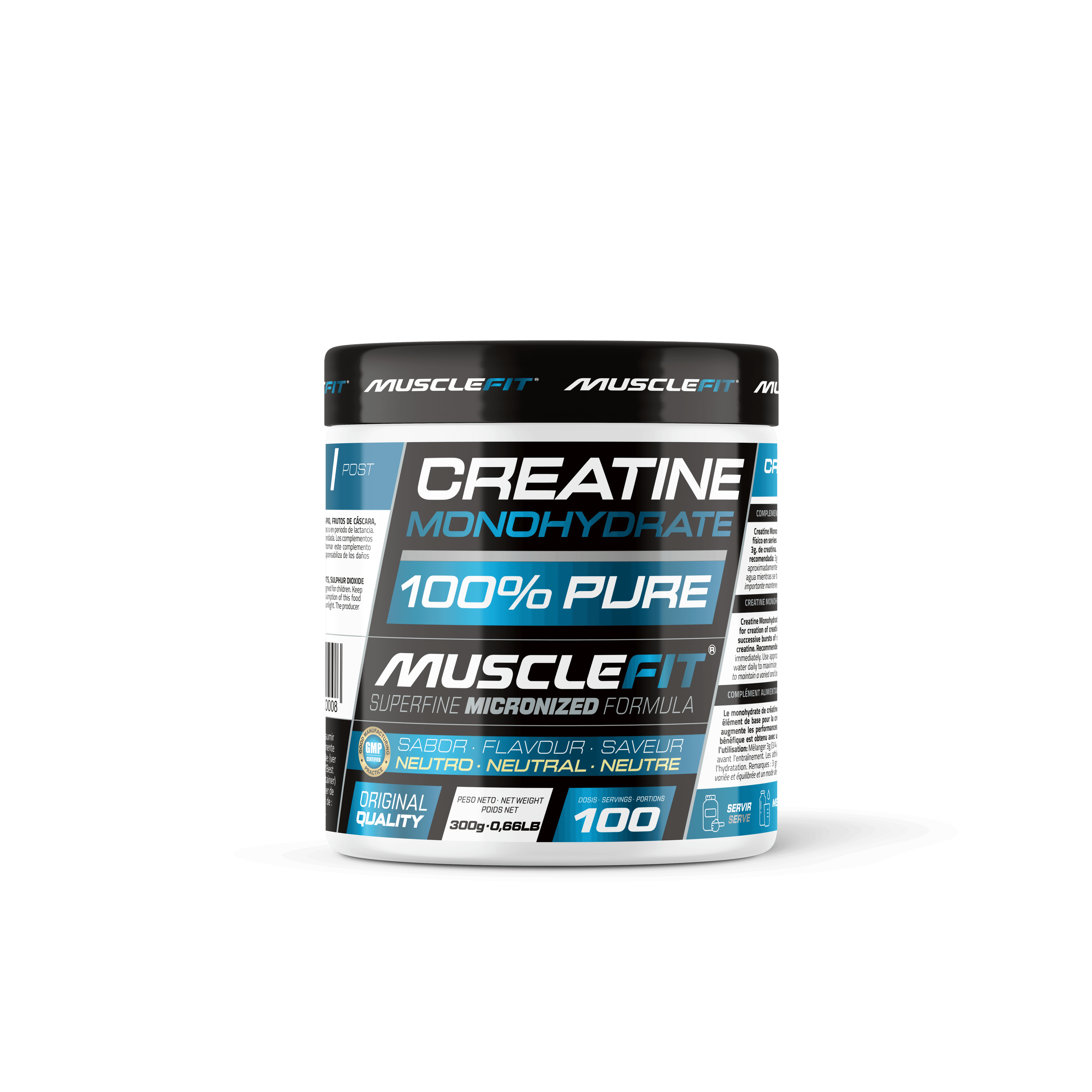 Creatina Monohidrato Micronizada 300g - MuscleFit │MUSCLECULT│Aumenta el rendimiento muscular
