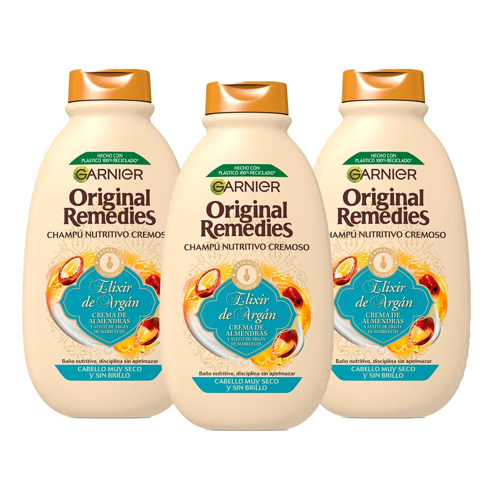 Garnier | Original Remedies Elixir de Argán Champú Nutritivo para pelo muy seco y rebelde - 400 ml