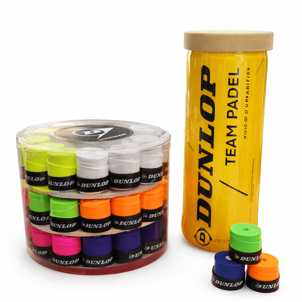 Pack Pádel Dunlop || Bolas Dunlop Team + Overgrips Colores – Listo para Jugar – Diferentes Packs para Cada Partido y Necesidades