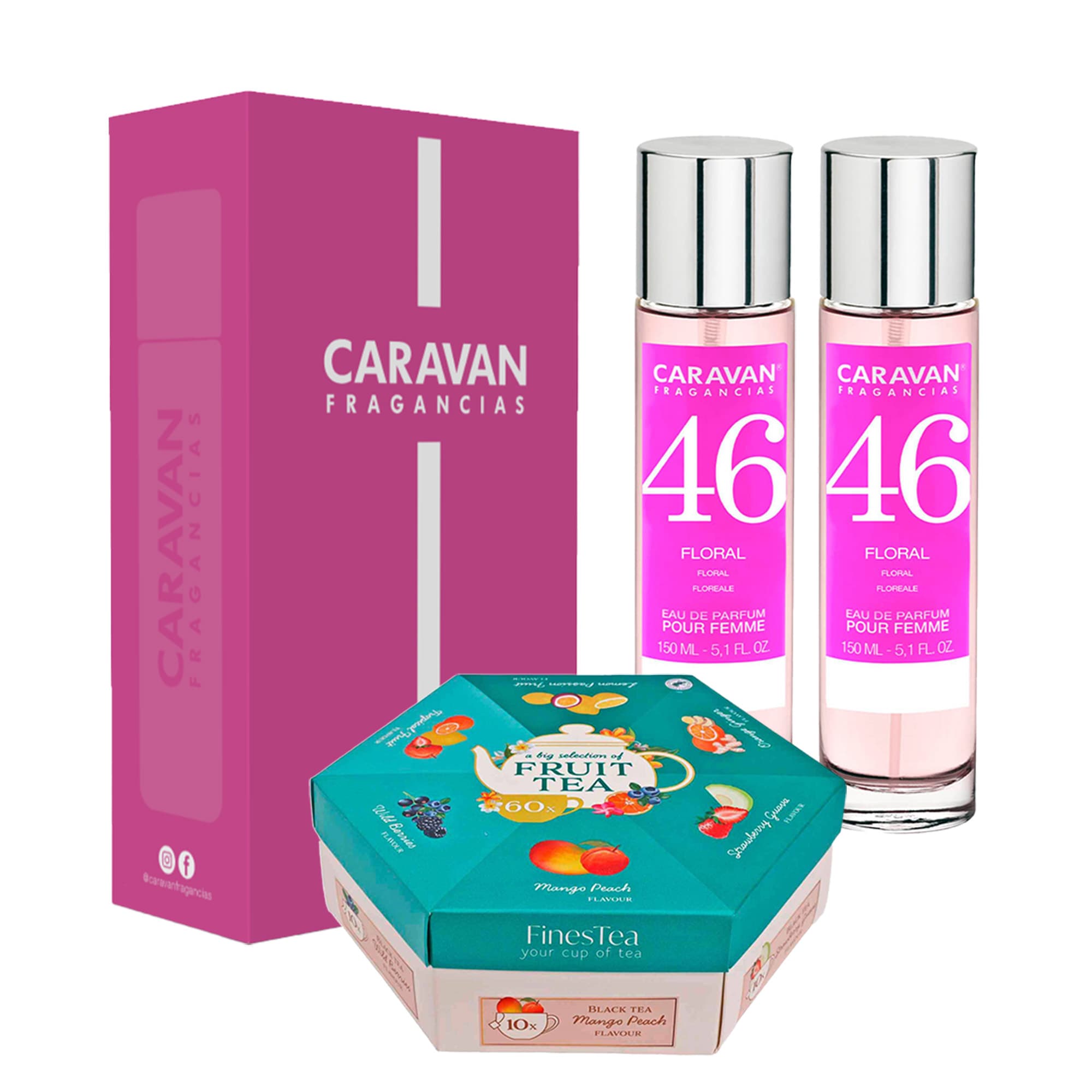 CARAVAN Set de 2 Fragancias de Mujer Nº45+ Caja Regalo Caravan + Joyfull Caja de té piramidal