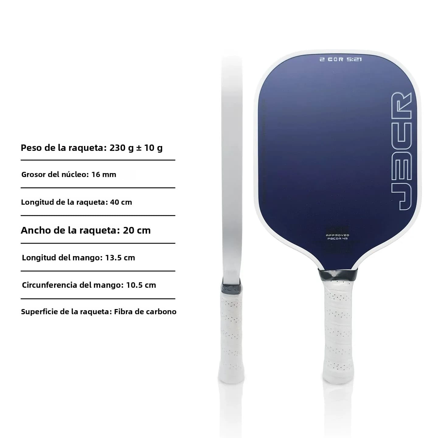 Pala De Pickleball De Gran Marca Con Pintura De Granos Coarse Matte Hot-Pressed Power 5th Gen Foam Core De Carbono Fibra